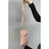 Açık Pembe Renk Deri Kadın Çanta