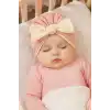 Açık Pembe Ve Krem Renk Kurdele Figürlü Bebek Saç Bonesi