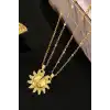 Altı Renk Güneş Figürlü İkili Çelik Çift/ Best Friend Kolyesi