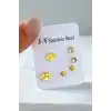 Altın Renk 6lı Karışık Figürlü Çelik Küpe Set