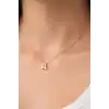 Altın Renk A Harf Çelik Kolye