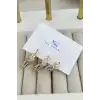 Altın Renk Çarpı Detaylı VİP 3lü YSX Küpe Set