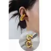 Altın Renk Çelik Ear Cuff (Çift)