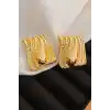 Altın Renk Çelik Küpe (Çift)