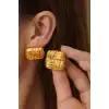 Altın Renk Çelik Küpe (Çift)