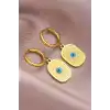 Altın Renk Göz Figürlü Çelik Küpe (Çift)