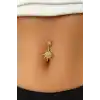 Altın Renk Güneş Figürlü Cerrahi Çelik Göbek Piercing