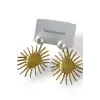 Altın Renk İnci Detaylı Çelik Küpe (Çift)