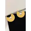 Altın Renk İnci Detaylı Çelik Küpe (Çift)