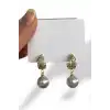 Altın Renk İnci Detaylı Küpe (Çift)