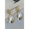 Altın Renk İnci Detaylı Küpe (Çift)
