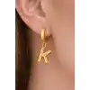 Altın Renk K Harf Çelik Küpe (Çift)