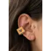 Altın Renk Kalp Figürlü 14K Altın Kaplama TX Ear Cuff (Tek)