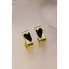 Altın Renk Kalp Figürlü Çelik Küpe (Çift)