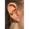 Altın Renk Kalp Figürlü Ear Cuff Küpe (Tek)