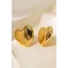 Altın Renk Kalp Figürlü Metal Küpe (Çift)