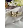 Altın Renk Kelebek Figürlü Metal Otomat Toka