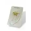 Altın Renk Kelebek Figürlü Taş Detaylı 14K Altın Kaplama TX Ear Cuff (Tek)