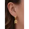 Altın Renk R Harf Çelik Küpe (Çift)