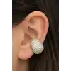 Altın Renk Taş Detaylı 14K Altın Kaplama TX Ear Cuff (Tek)