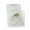 Altın Renk Taş Detaylı 14K Altın Kaplama TX Ear Cuff (Tek)