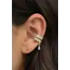 Altın Renk Taş Detaylı Ear Cuff (Tek)