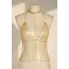Altın Renk Taşlı Bikini Üstü /Bralet /Vücut Aksesuarı