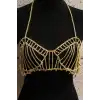 Altın Renk Taşlı Bralet Vücut Aksesuarı