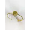 Altın Renk Taşlı Çelik Kelepçe