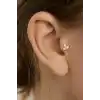 Altın Renk Taşlı Cerrahi Çelik Tragus/Kıkırdak Küpe/Piercing (Tek)