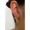 Altın Renk X Figürlü Çelik Küpe (Çift)