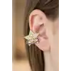 Altın Renk Yıldız Figürlü 14K Altın Kaplama TX Ear Cuff (Tek)