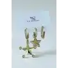 Altın Renk Yıldız Figürlü Taş Detaylı 6lı YSX Küpe Set