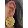 Altın Renk Yuvarlak Çelik Küpe (Çift)