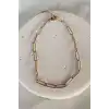 Rose Gold Renk Zincir Detaylı Çelik Halhal