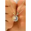 Altın Ve Gümüş Renk Ay Ve Güneş Figürlü İkili Çelik Çift/ Best Friend Kolyesi