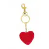 Altın Ve Kırmızı Renk Kalp Figürlü Taş Detaylı Çanta Charm/ Anahtarlık