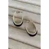 Altın Ve Siyah Renk İnci Detaylı Küpe (Çift)