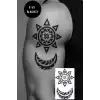 Ay Ve Yıldız Figürlü 12 Saat Sonra Kararan Geçici Mini Dövme Tattoo