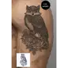 Baykuş Figürlü 12 Saat Sonra Kararan Geçici Mini Dövme Tattoo