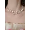 Beyaz Renk İncili Choker Kolye