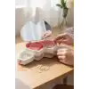 Beyaz Renk Kalp Figürlü Aynalı Çekmeceli Takı Organizeri