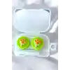 Beyaz Renk Yeşil Pati Figürlü Lens Saklama Kutusu