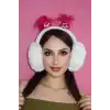 Beyaz Ve Fuşya Renk Saç Detaylı Peluş Kulaklık