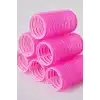Fuşya Renk 6 Adet Bigudi Cırtlı/ Yapışkanlı Saç Bigudisi /Orta Boy