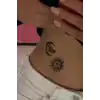 Geçici Ay Ve Güneş Figürlü Dövme Tatto