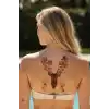 Geçici Geyik ve Çiçek Dövme Tattoo