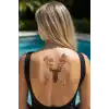 Geçici Geyik ve Çiçek Dövme Tattoo