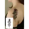 Geçici Gül Ve Yılan Figürlü Mini Dövme Tattoo