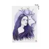 Geçici Kadın Modelli ve Geyik Dövme Tattoo